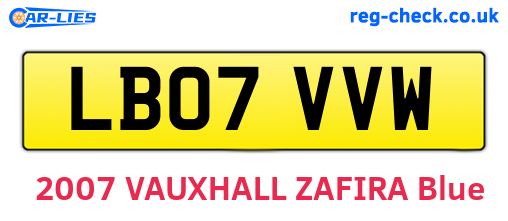 LB07VVW are the vehicle registration plates.