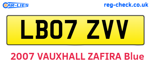 LB07ZVV are the vehicle registration plates.