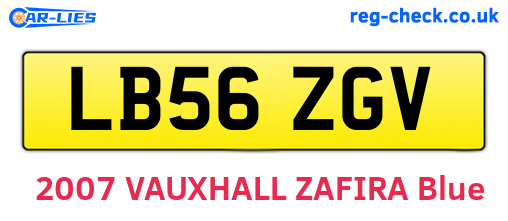 LB56ZGV are the vehicle registration plates.