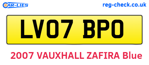 LV07BPO are the vehicle registration plates.