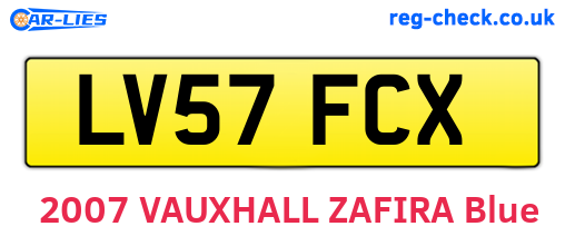 LV57FCX are the vehicle registration plates.