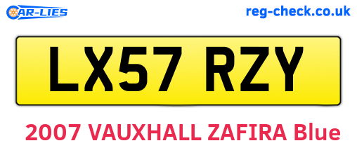 LX57RZY are the vehicle registration plates.