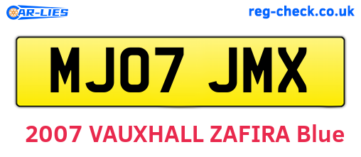 MJ07JMX are the vehicle registration plates.