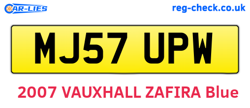 MJ57UPW are the vehicle registration plates.