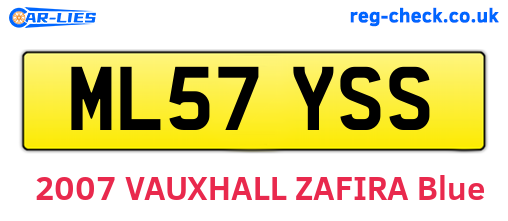 ML57YSS are the vehicle registration plates.