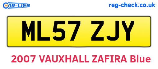 ML57ZJY are the vehicle registration plates.