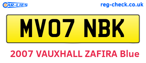 MV07NBK are the vehicle registration plates.