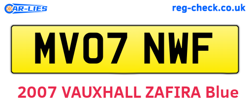 MV07NWF are the vehicle registration plates.