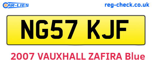 NG57KJF are the vehicle registration plates.