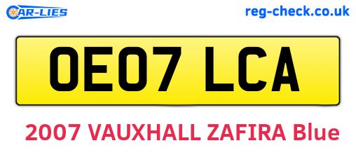 OE07LCA are the vehicle registration plates.