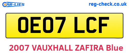OE07LCF are the vehicle registration plates.