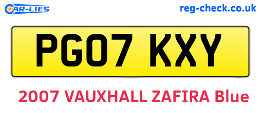 PG07KXY are the vehicle registration plates.
