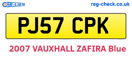 PJ57CPK are the vehicle registration plates.
