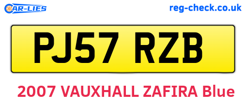 PJ57RZB are the vehicle registration plates.