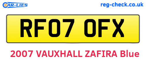 RF07OFX are the vehicle registration plates.