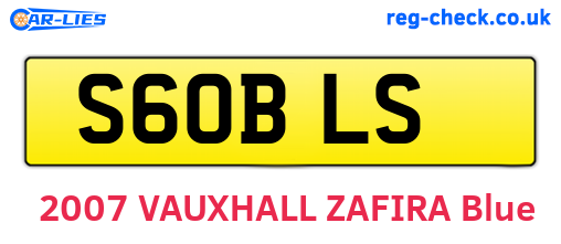 S60BLS are the vehicle registration plates.