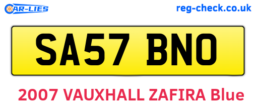 SA57BNO are the vehicle registration plates.
