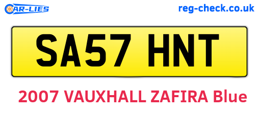 SA57HNT are the vehicle registration plates.