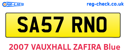 SA57RNO are the vehicle registration plates.