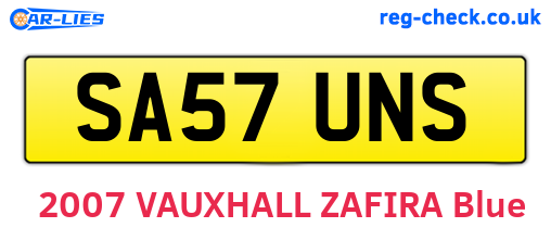 SA57UNS are the vehicle registration plates.