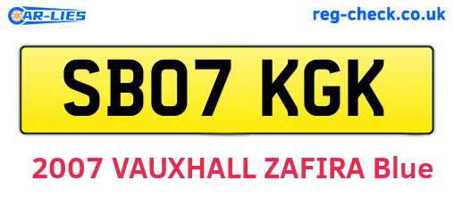 SB07KGK are the vehicle registration plates.