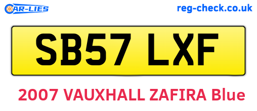 SB57LXF are the vehicle registration plates.