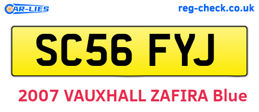 SC56FYJ are the vehicle registration plates.