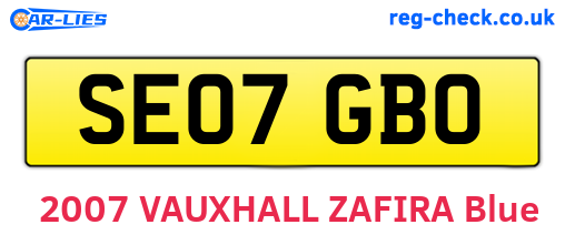 SE07GBO are the vehicle registration plates.