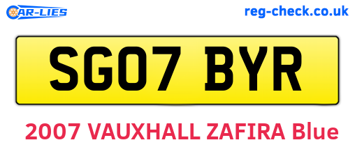 SG07BYR are the vehicle registration plates.