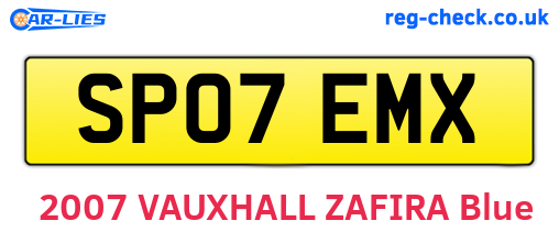 SP07EMX are the vehicle registration plates.