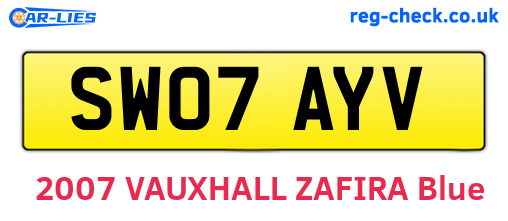SW07AYV are the vehicle registration plates.