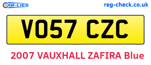 VO57CZC are the vehicle registration plates.