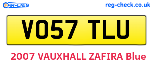 VO57TLU are the vehicle registration plates.