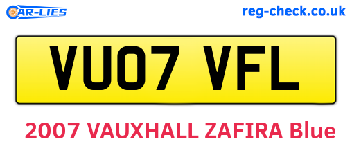 VU07VFL are the vehicle registration plates.