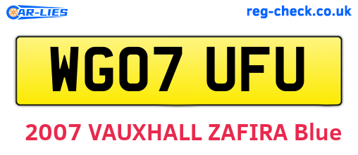 WG07UFU are the vehicle registration plates.