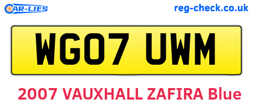 WG07UWM are the vehicle registration plates.