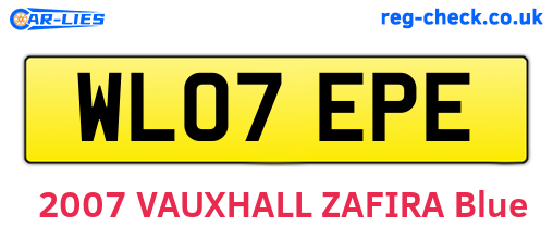 WL07EPE are the vehicle registration plates.