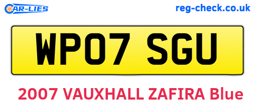 WP07SGU are the vehicle registration plates.