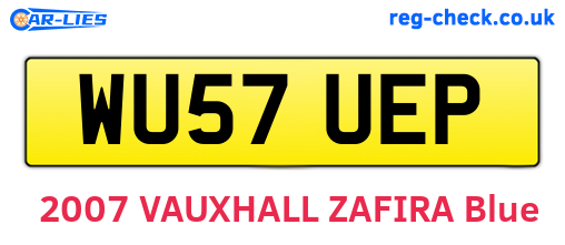 WU57UEP are the vehicle registration plates.