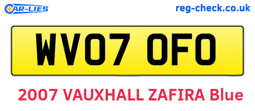 WV07OFO are the vehicle registration plates.