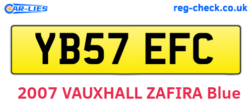 YB57EFC are the vehicle registration plates.