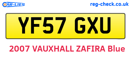 YF57GXU are the vehicle registration plates.