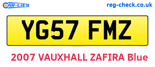 YG57FMZ are the vehicle registration plates.