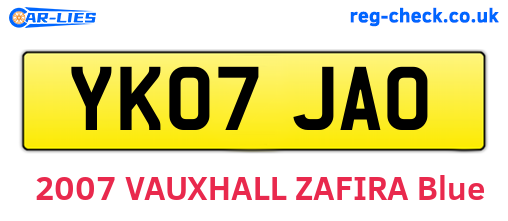 YK07JAO are the vehicle registration plates.