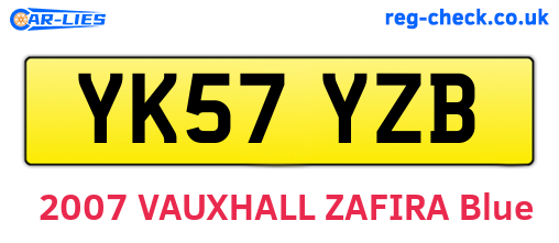 YK57YZB are the vehicle registration plates.