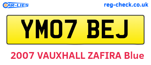 YM07BEJ are the vehicle registration plates.