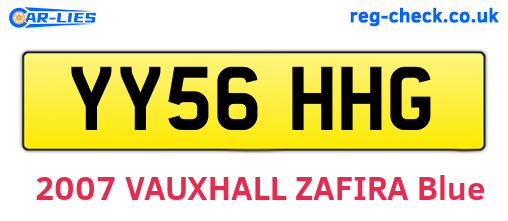 YY56HHG are the vehicle registration plates.