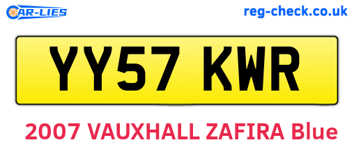 YY57KWR are the vehicle registration plates.