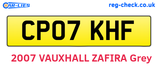 CP07KHF are the vehicle registration plates.
