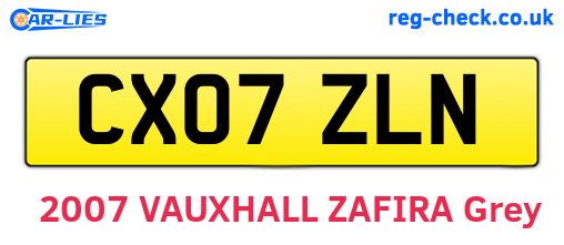 CX07ZLN are the vehicle registration plates.